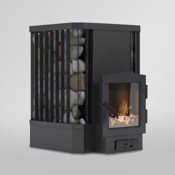 ПІЧ ДЛЯ САУНИ РЕБРО 20М³ БЕЗ ВИНОСУ ЗІ СКЛОМ 305*305